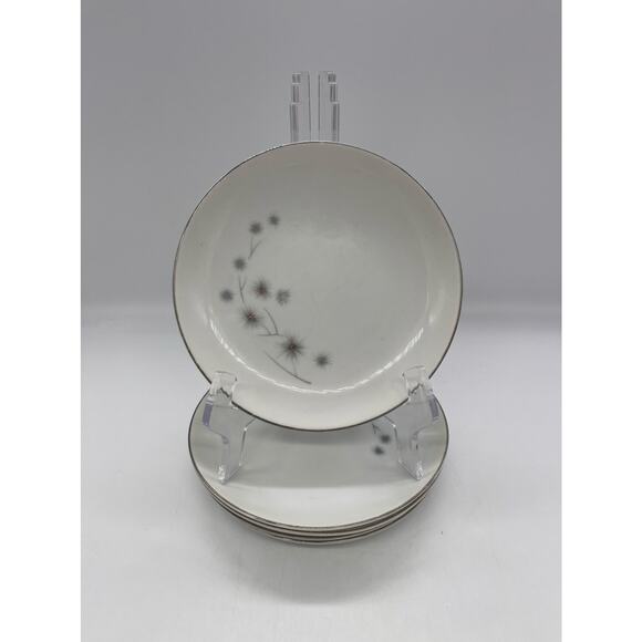Creative Fine China Platinum Starburst 1014 Set of 5 Bread Plates 6.25" Japan - Picture 1 of 3